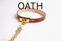 (Asano OATH) Daily calfskin hand stitched ring collar leather taste training