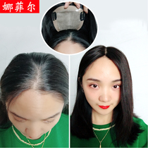 Real hair delivery needle bangs wig film female natural head hair replacement without trace to cover white hair hand-woven block light hair top