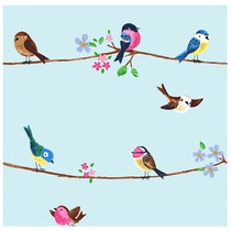 Grammy Wallpaper USA Imports pure paper materials Safe and environmentally friendly childrens house Little Bird Dream Paradise KJ52212