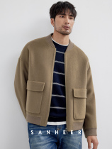 Winter fashion baseball collar jacket heavy wool double-sided loose mens woolen jacket DAF185