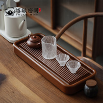TOUCH MISS Japanese yellow bakelite tea tray Household small electric bakelite drainage tea table Kung Fu tea tray