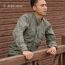 Tactical shirt men long sleeve spring and autumn waterproof breathable wear-resistant multi-bag military fans thin coat troops outdoor shirt men