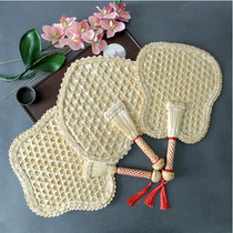 Chinese style banana fan bun fan hand-cranked classical wheat straw fan woven round old mosquito repellent summer handmade fan manufacturers