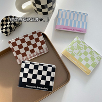 Checkerboard drivers license leather case creative motor vehicle driving license drivers license protective cover integrated bag storage card set for men and women