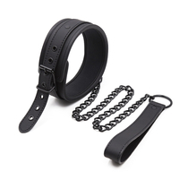 Sponge-wrapped collar dog chain collar tie-up shackles Queens tuning torture equipment men and women smash sex toys adult