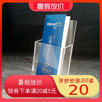 A6 desktop leaflet information box acrylic advertising display stand transparent three fold leaflet information rack