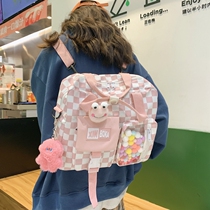 Mommy Bag Baby Bag Large Capacity 100 Hitch Fashion Cute Hand Double Shoulder Bag Grid Out Single Shoulder Diagonal Satchel Wave