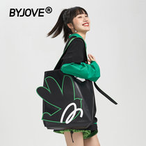 Day BYJOVE (being out of fā)flower art original design portable shoulder bag green bird section