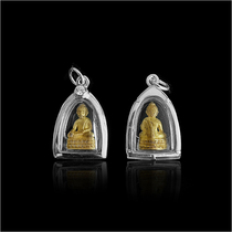 Thai Buddha Medal Rock Mini Drugmaker Pure Silver Shell Necklace Pendant