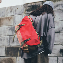 College students class shoulder bag large capacity men and women canvas street hip hop Harajuku function bag ins shoulder bag tide