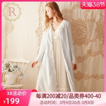 RoseTree Princess Nightgown Women Autumn and Winter Thick Long Coral Fleece Bathrobe Sweet Flannel Pajamas Nightdress