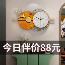 Personality light luxury wall clock Modern simple living room clock Household fashion creative net red restaurant decoration wall clock