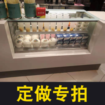 Countertop display cabinet Fruit beverage fresh cabinet Dessert sushi cabinet Curved right angle glass refrigerated display cabinet customization