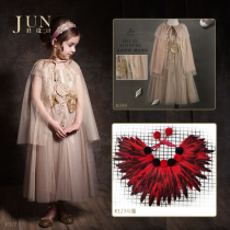 Jun design girl princess dress cloak coat Cape childrens dress accessories mesh summer flower boy shawl