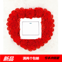 Switch protective cover switch sticker wall sticker fabric socket dust cover creative Rose modern simple home New