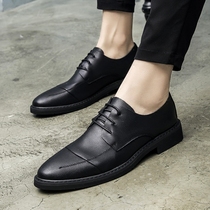 Tide brand leather shoes men Korean version of Joker breathable casual shoes men British business dress inner leather shoes mens shoes