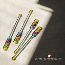 Suitable for glass mug Chinese style stained glass mixing rod coffee milk tea long handle bartender drainage Rod