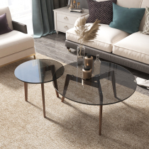 Tempered small tea couple combined glass minimally modern creative small household designer household Japanese-style round living room