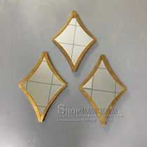 Neoclassical foyer wall mirror background wall combination decorative mirror postmodern model room mirror jewelry can be customized