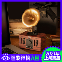  Pinbo studio retro gramophone Bluetooth speaker Dual speaker heavy bass home decoration art U disk card