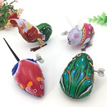 After 80 nostalgic bouncing rabbit mouse toy tin frog 2 yuan small animal clockwork frog jumping frog