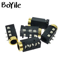Headphone socket PJ-320D copper head 4-pin patch headset mother Holder 3 5MM audio seat gold-plated copper sleeve