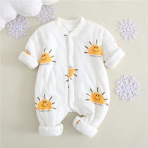 Newborn clothes Autumn and winter baby ha clothes cotton cotton children newborn thin cotton clothes warm clothes winter baby jumpsuit