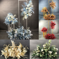 New wedding props floral art set silk flower background decoration hanging flower Road flower row flower wedding hall flower row flower row