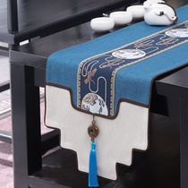 New Chinese Table Flag Double-sided Zen Serie Tea XI High-end Classical Tea Table Table Cloth TV Cabinet Strip lid Bed bed tail towels