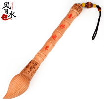 Feng Shui Cabinet Peach Wood Wenchang Pen Wood Carved Pendulum Piece Pendant Carry-on Book Room Office Wood Decorative Handiwork