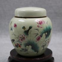 Daqing Tongzhi pastel Lotus Mandarin tea pot folk antique old goods porcelain antique antique home furnishings