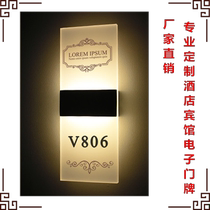 Custom acrylic LED Hotel B & B luminous transparent digital number Hotel box KTV room Crystal door number