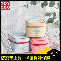 6 color selection of foreign trade to work with rice mini meal bag insulation bag thickened aluminum foil lunch bag portable square lunch box bag