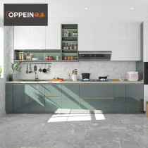 Oupai cabinet custom overall modern household kitchen cabinet assembly Green forest quartz stone countertop stove cabinet