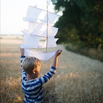 White sailboat handmade kite air hanging decoration creative home decoration Pirate ship model imported from the United States