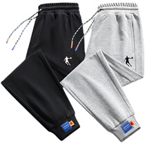 Jordan Pure Cotton Sports Pants Men Spring Fall Loose Bundle Footed Knitted Swep Pants Trend 100 lap Running casual long pants