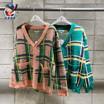 South Korea direct mail MARKM counter 2021 autumn and winter New check cardigan fresh Joker knit coat tide