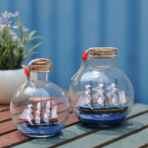 European-style glass bottle boat marine series wishing bottle boat drift bottle bottle boat creative gift Mediterranean