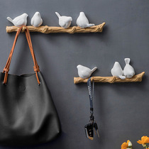 Simple Nordic three-dimensional bird adhesive hook creative entrance door behind the room wall decoration hook key holder