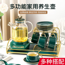 Home Office Cooking Tea Ware Flower Teapot Steam Cooking Teapot Black Tea Steamed Tea Machine Small Glass Electric Tea Stove