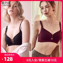  Big breasts show small underwear womens thin section without steel rings gather fat mm large size sports breasts anti-sagging seamless bra