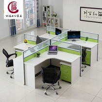 Simple modern staff desk card holder 2 4 6 people screen partition office furniture combination four people