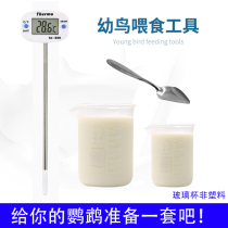 Hand-raised parrot milk powder Feeding tools Thermometer Spoon feeder Milk thermometer Parrot chicks Young bird supplies