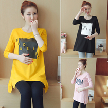 Pregnant Woman Spring Dress Suit Fashion Blouse New One-piece Dress Mid Spring Autumn T-Shirt Spring Long Sleeve Undershirt Woman