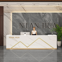 Painted simple marbled marbled modern company front desk hotel lobby reception desk grooming bar