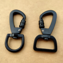 Black keychain zinc alloy mountaineering buckle dog chain buckle rotating buckle dog special buckle pull buckle