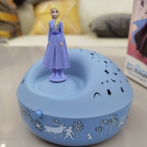 Ice Music Box Pocahontas Princess Elsa Rotating music box Starry Sky projector Sleep light girl gift