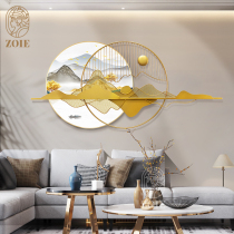 Living room new Chinese wrought iron wall decoration pendant creative sofa background wall decoration light luxury metal pendant