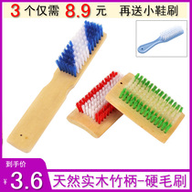 Natural bamboo shoe brush Household long handle bristle multi-function cleaning brush Wooden handle laundry brush Shoe brush Floor brush