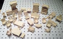  8 mini furniture toys Laser engraving wire cutting crafts 3D three-dimensional puzzle ornaments CAD drawings
